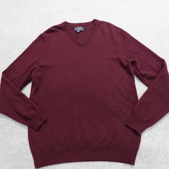 Club Room Sweater Medium Red  Cashmere V-neck - Picture 1 of 8